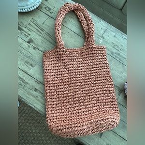 EUC Club Monaco Woven Paper Tote Bag Shoulder Bag Purse.